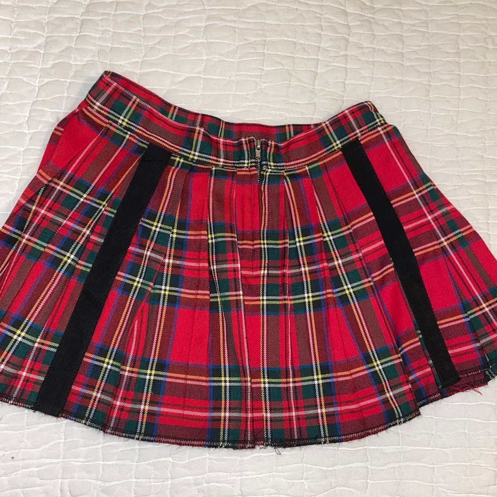 Plaid Zip-Up Mini Skirt